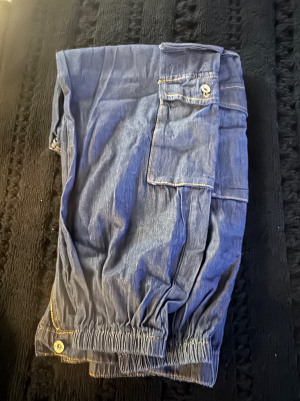 Blue Cargo Jogger Pants